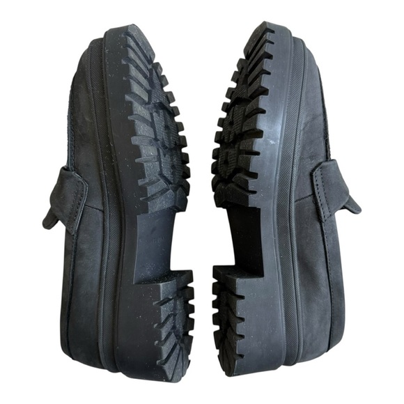 Portland Leather Goods Patina Shadow Black Zoe Chunky Loafers Size 6.5 - Picture 7 of 15